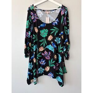 Philosophy Republic Clothing Tropical Bird Flora Tunic Top XL NWT